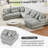 129" Oversized Sectional Sofa U-shaped Sofa Couch Modern Sofa Upholstered in Soft Corduroy with a Chaise Lounge for Living Room, Grey-748312690