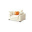 Chaise avec accoudoirs en velours blanc crème