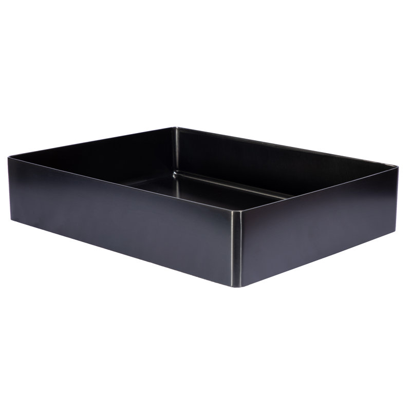 Stainless Steel Rectangular Vessel Bathroom Sink, Black