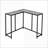 Space-Saving Grey Laminate Corner Coffee Table, Modern Black Metal Frame for Living Room-1944808285