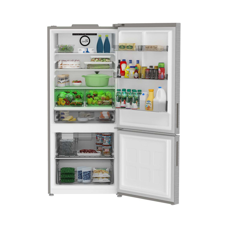 Blomberg 29.75 " 16.1 Cubic Feet Freestanding Bottom Freezer Refrigerator with Ice Maker