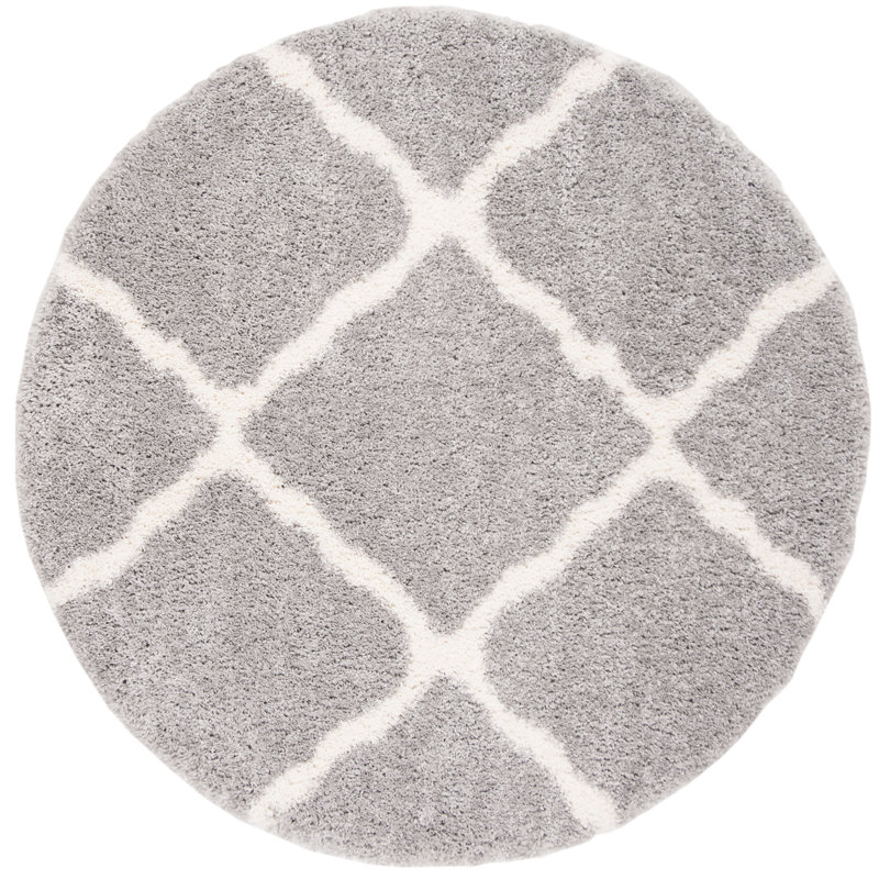 Almaden 1.97" Pile Geometric Shag Area Rug , Round 6'7"