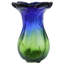 Vase de table en verre bleu / vert 8,5 po