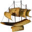 Mid-century Handcrafted Horn Ship