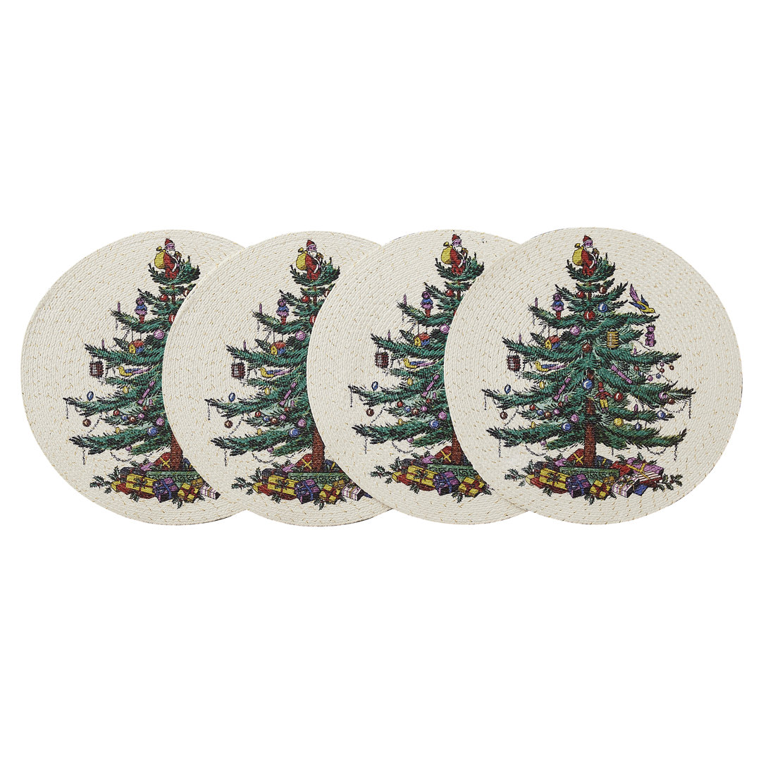 Spode® Christmas Tree Set of 4 Round Placemats Spode
