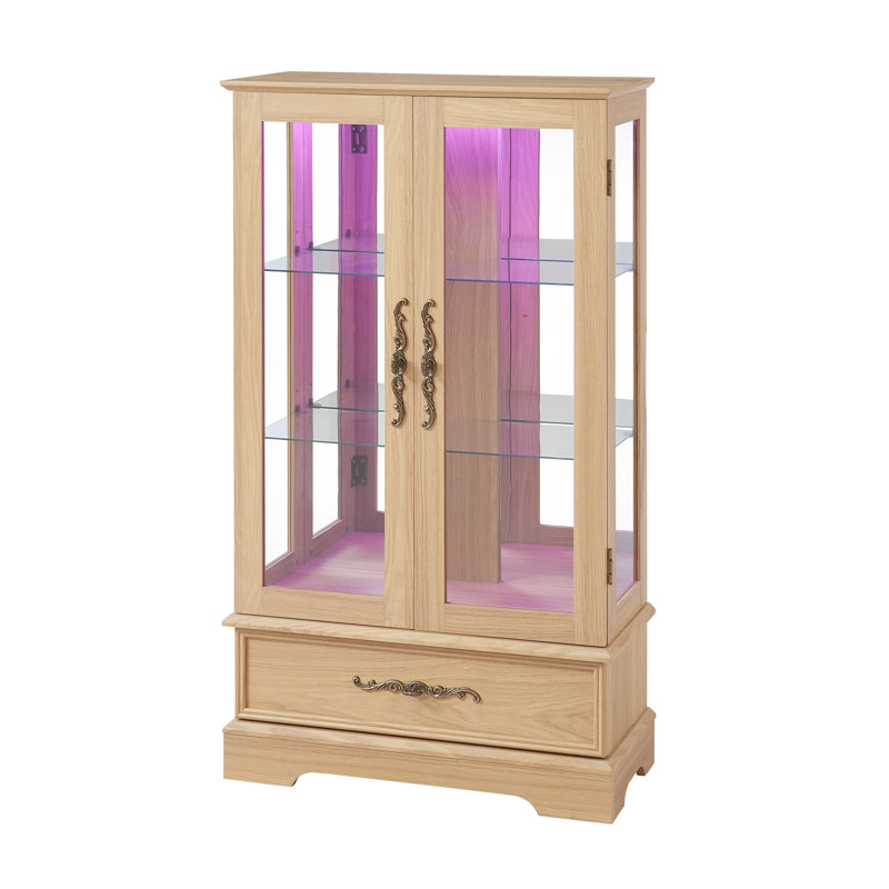 Vitrine lumineuse vitrée avec tablettes réglables - 2 portes