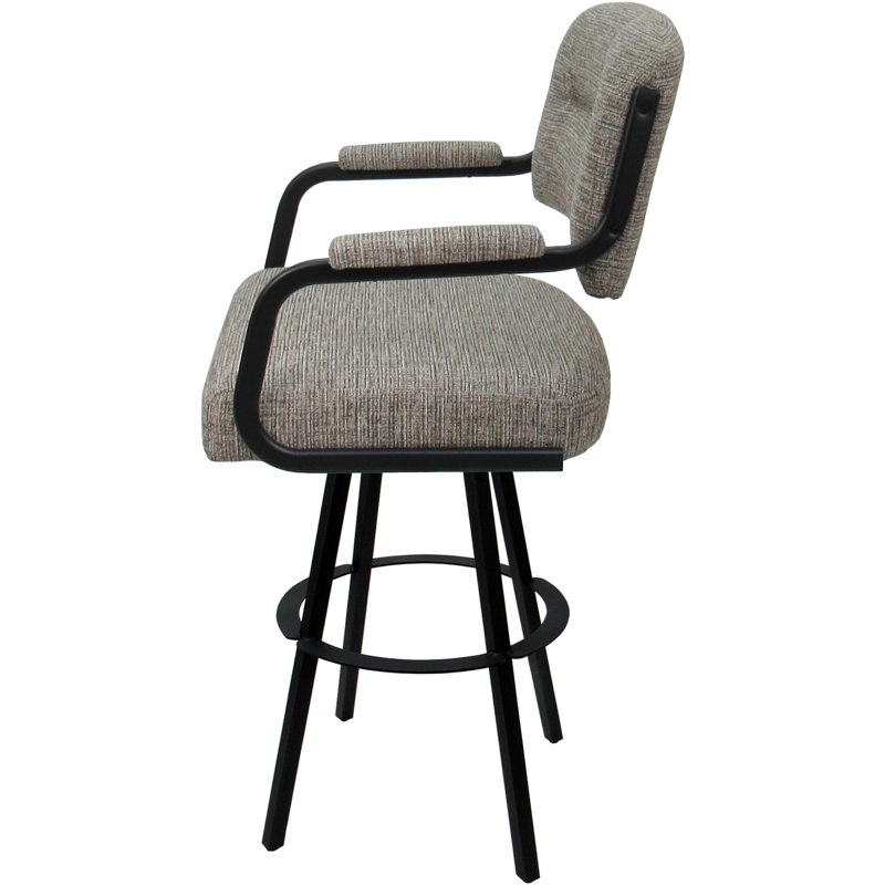Tabouret pivotant rembourré Cessna, Noir, Brun clair, Counter Stool (26" Seat Height)