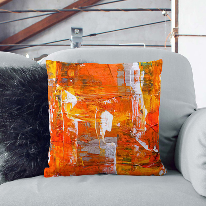Abstract Square Throw Cushion, White, 55 x 55 cm