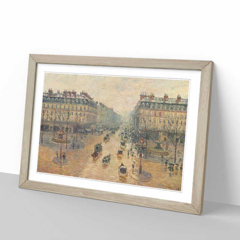 Avenue De L'Opera by Camille Pissarro - Picture Frame Painting, 27cm H x 36cm W x 2cm D, Oak Framed