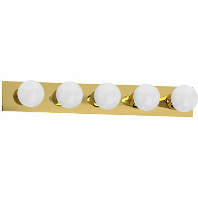 Lantz 5-Light Indoor 30"W Polished Brass Wall Mount Vanity Light Bath Bar
