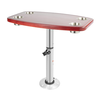 Table de camping-car avec 4 porte-gobelets, table à piédestal à hauteur réglable