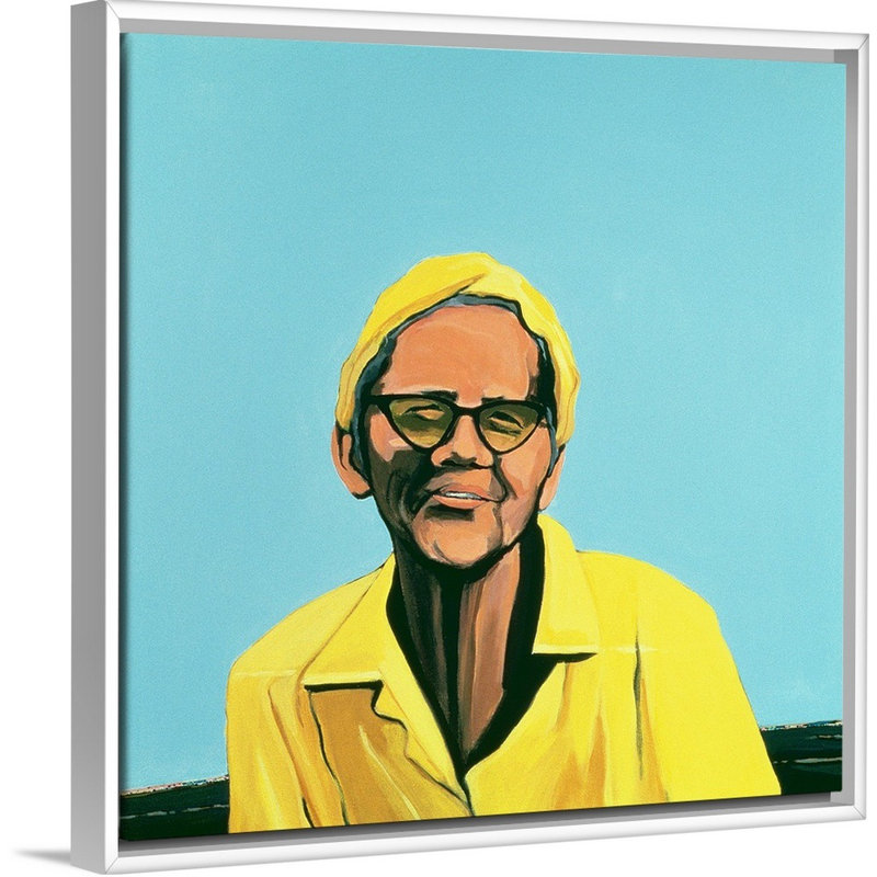 «Cuban Portrait» par Marjorie Weiss, reproduction sur toile, H 26 po x l 26 po x P 1,75 po, Cadre blanc