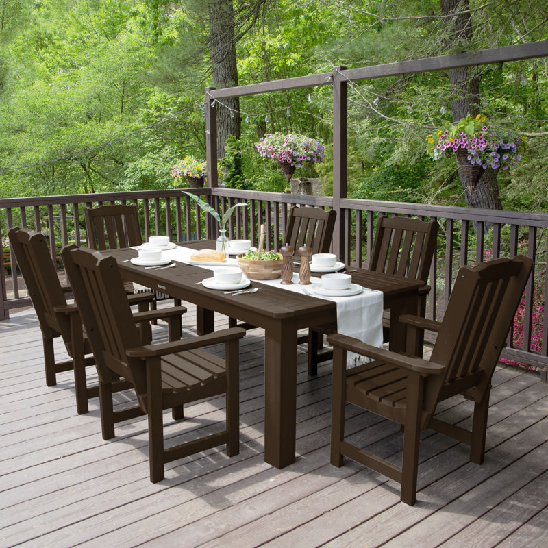 Ensemble repas pour 6 personnes Kile, Gland de chêne vieilli, L 72 po x l 42 po x H 30 po