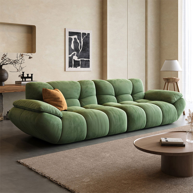 Canapé à lignes droites moderne et simple en suède, 32.28"H*98.43"W*40.55"D