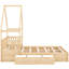 Grand lit plateforme en bois naturel avec garde-corps et 2 tiroirs spacieux-786967401