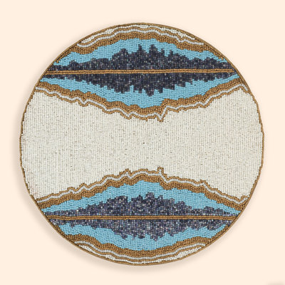 Birchel Glass Beaded Abstract Round Placemat