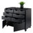 Sutton Bins & Drawers Multi-Storage Wide Mobile Cabinet in Black, 26.12" H X 32.12" W X 15.87" D-1190216290