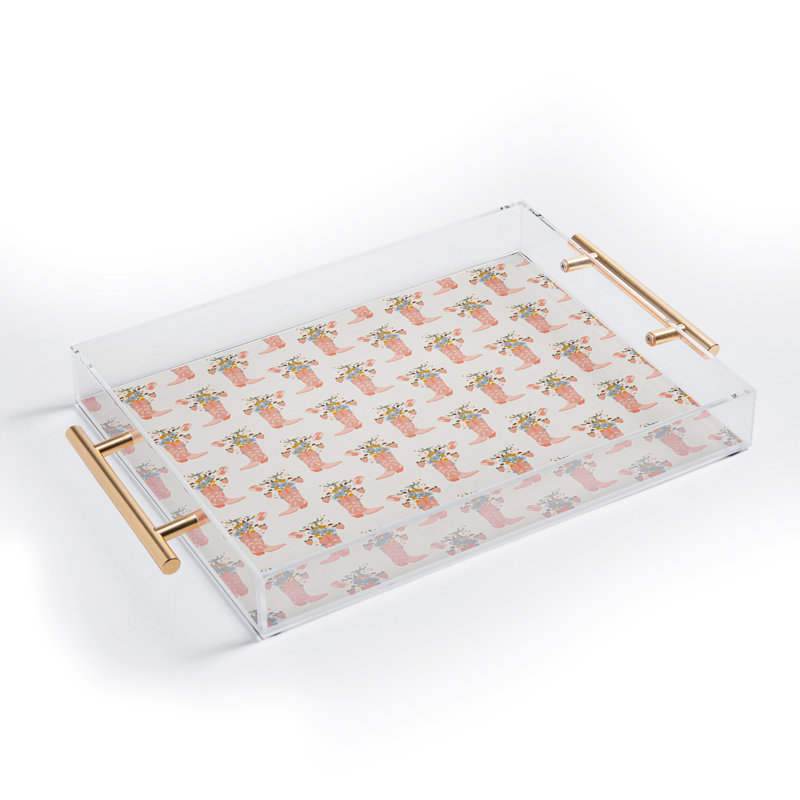 Iveta Abolina Strawberries in my Pink Boots Acrylic Tray