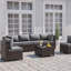 Ensemble de conversation modulaire pour patio en osier 6 personnes avec coussins-109423082
