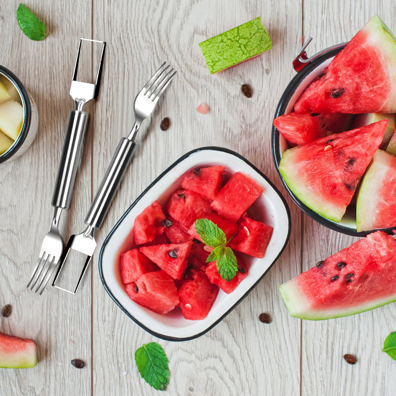 Fourchette à melon d'eau 2 en 1