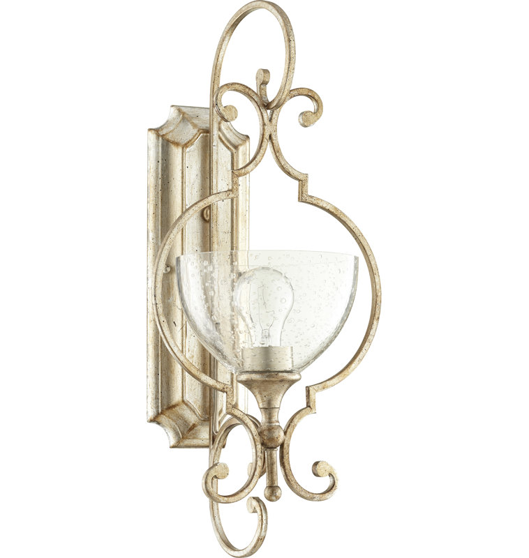 Richason Armed Sconce, Aged Silver Leaf