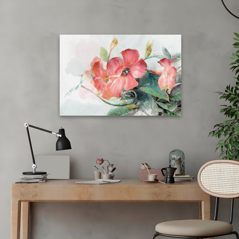 Plantes, fleurs, fleur tropique I, art mural, H 16 po x l 24 po
