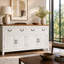 Buffet en bois massif de 69 po Jamya - Finition blanchie-1500726103