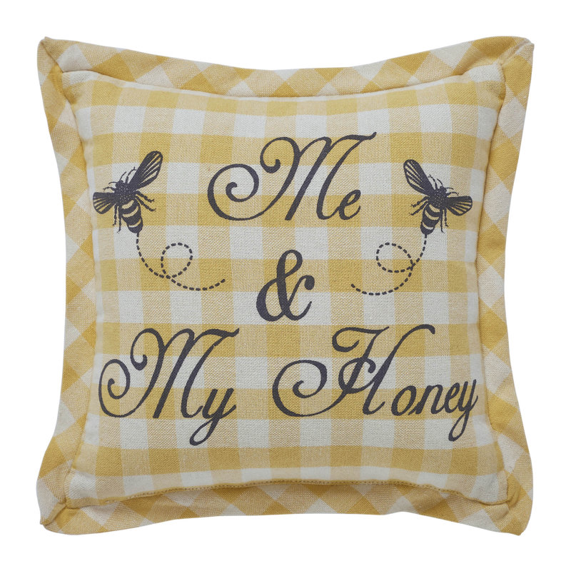 Coussin Buzzy Bees Me & My Honey 9 x 9