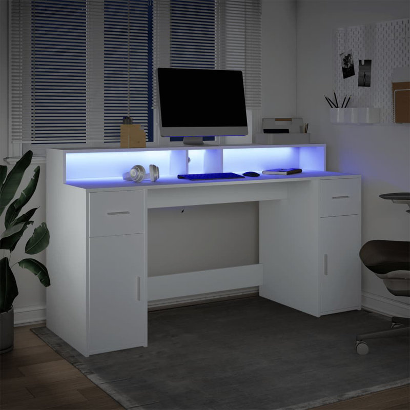 Computer Desk, White, 91cm H x 160cm W x 55cm D