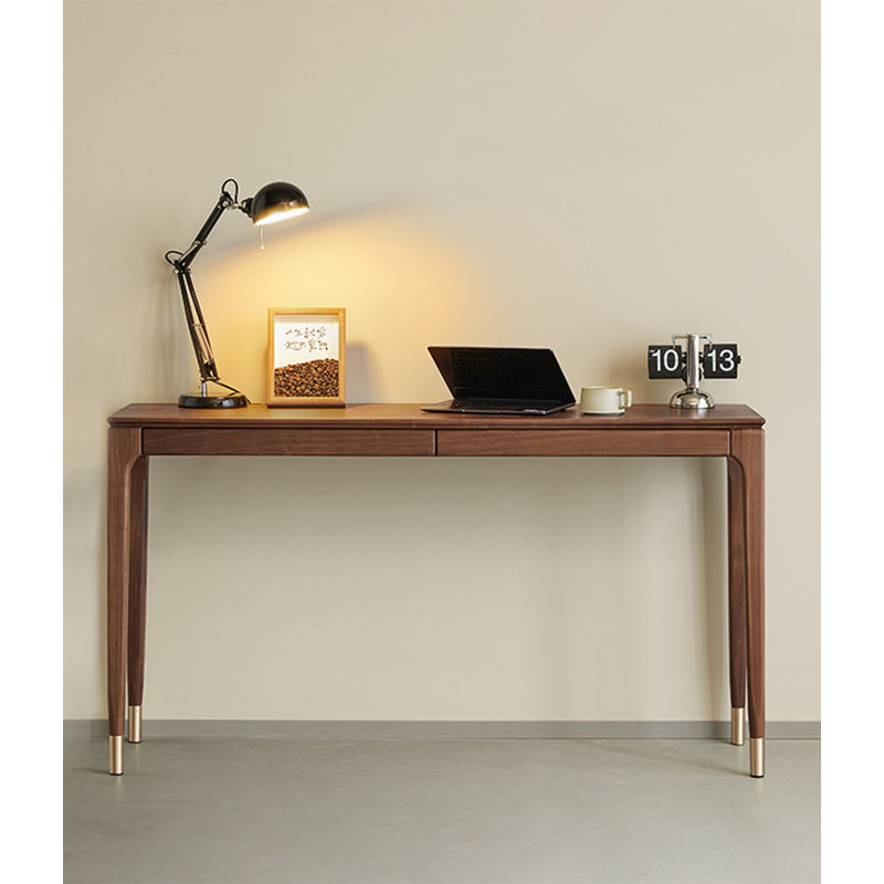 Bureau en bois massif clair et luxueux, H 29,53 po x l 59,06 po x P 15,75 po