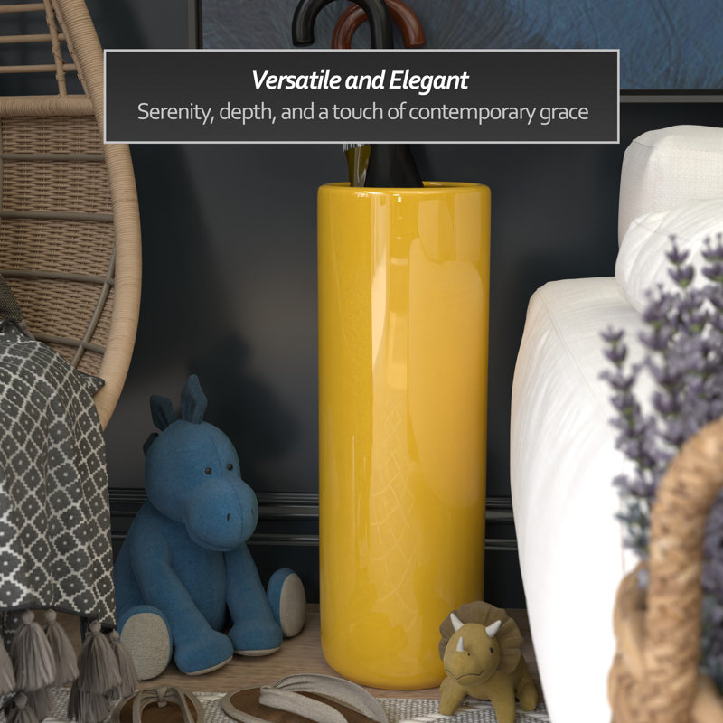 24" Bright Yellow Umbrella Stand, Yellow