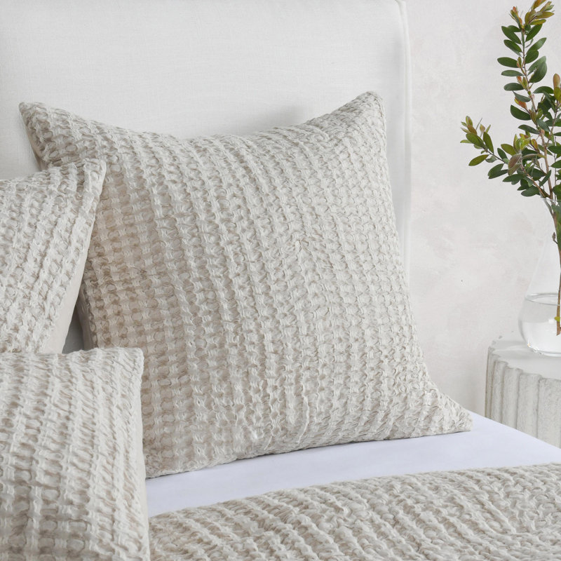 Colmar 4-Piece Linen Blend Quilt Set, Queen Quilt + 2 Euro Shams, Natural