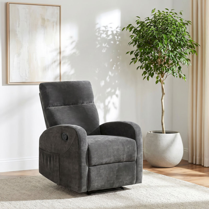 Fauteuil inclinable manuel Camecia gris anthracite, Gris anthracite