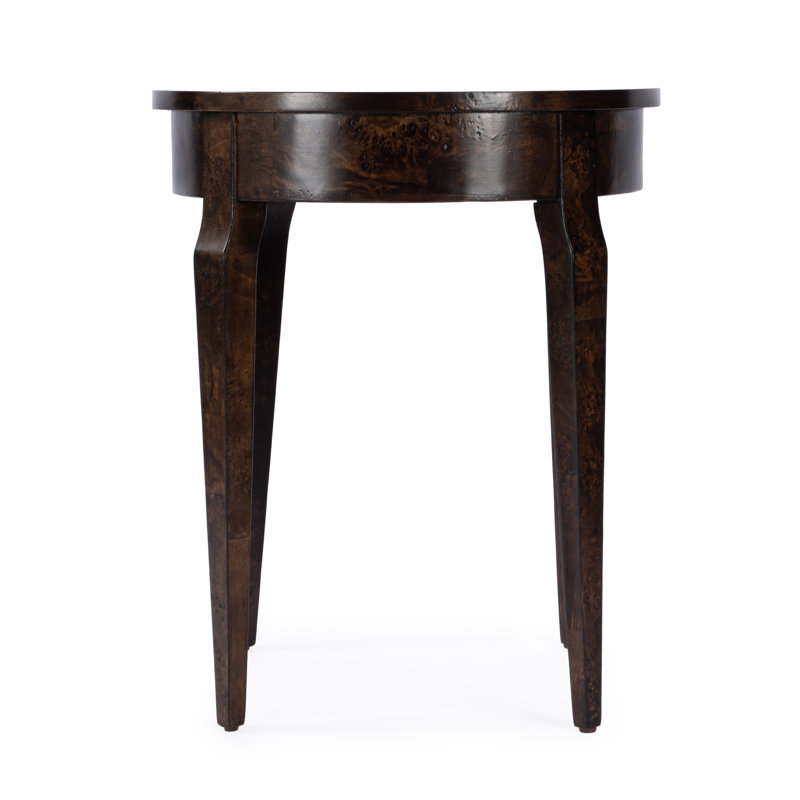 Archer 1 Drawer Burl Side Table, Dark 