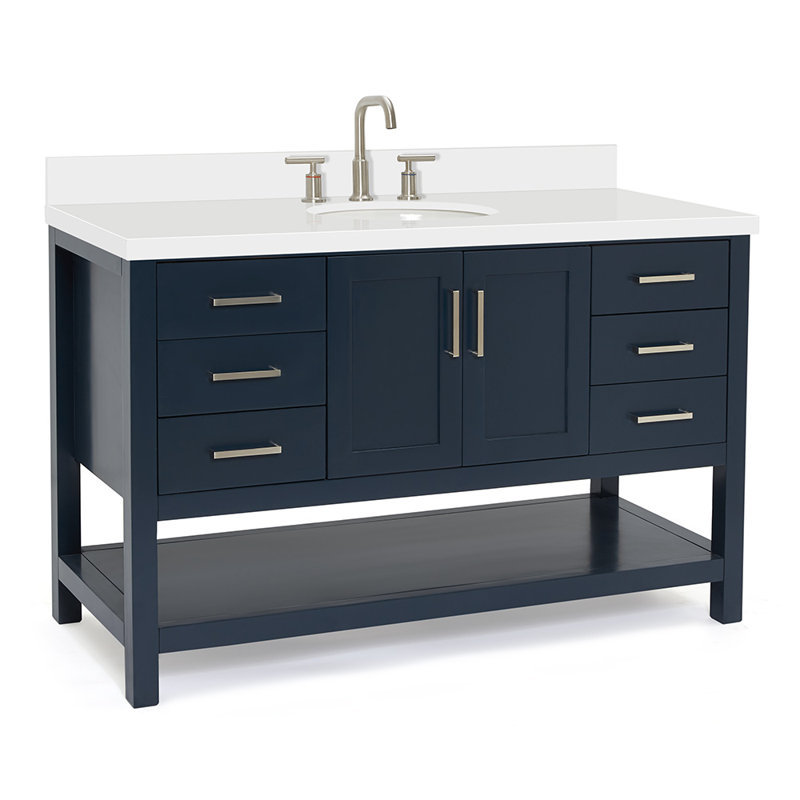 Ensemble de meuble-lavabo simple Magnolia Korede, Bleu minuit