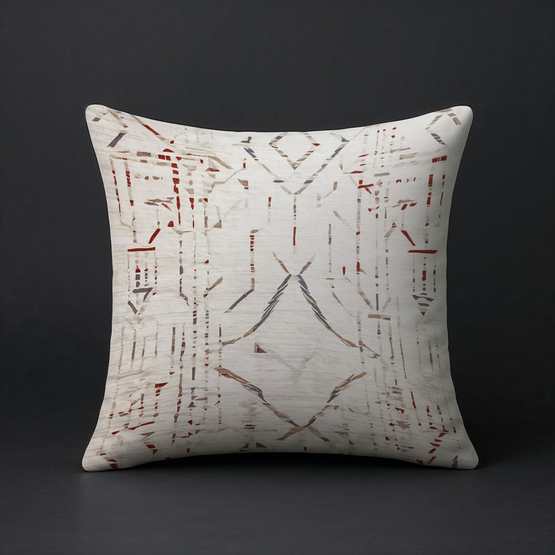 Coussin décoratif intérieur et extérieur Modern, Gris abstrait 16, Carré 16 po