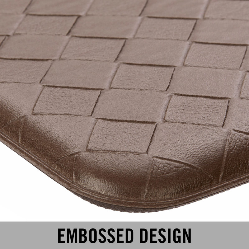 Mocha Basketweave Anti-Fatigue Kitchen Mat 17.5" x 48"