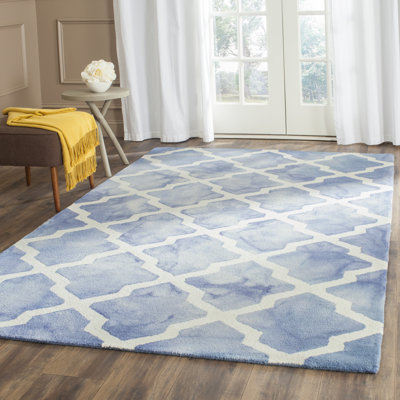 Dip Dye Hand Tufted Wool Geometric Rug