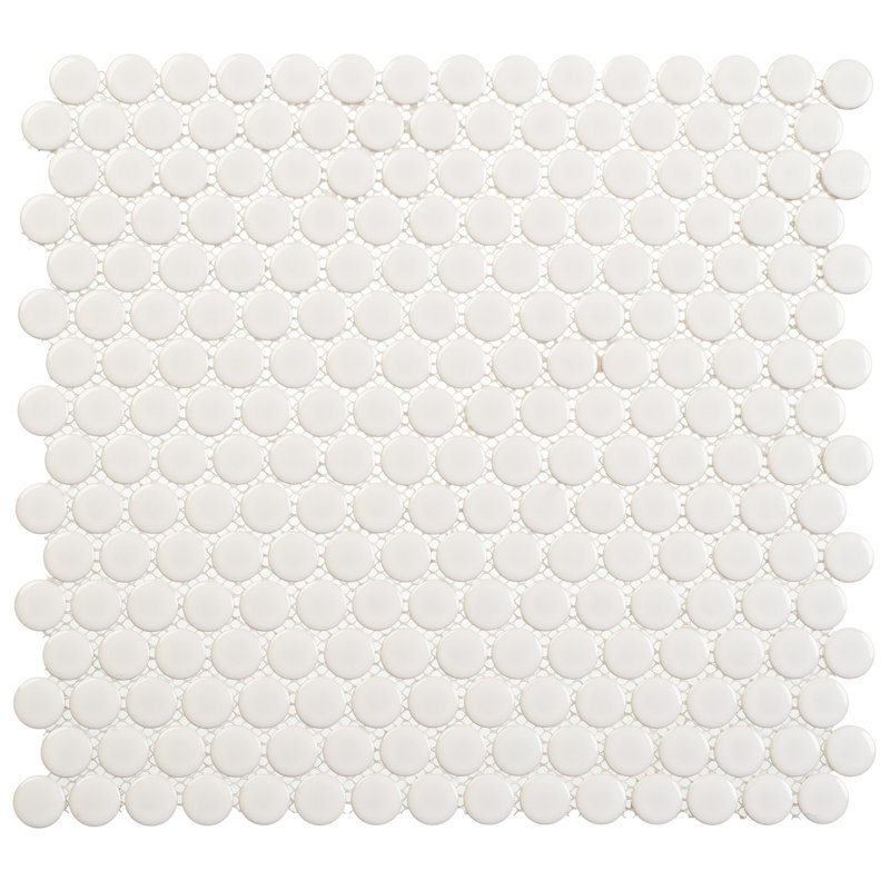 Stylish- Sweetpea 1" x 1" Porcelain Penny Round Mosaic Wall & Floor Tile, Carmillo