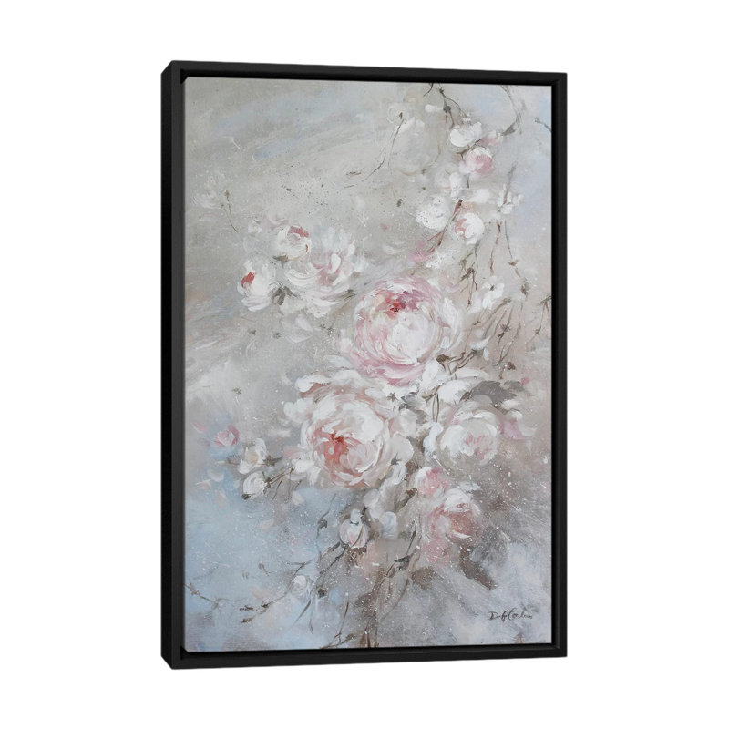 " Blush Rose " by Debi Coules, 26" H x 18" W x 1.5" D, Black Framed Canvas, No Mat