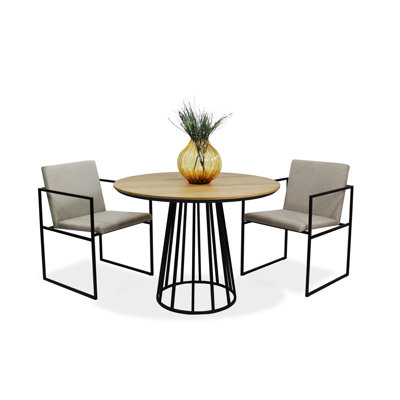 Sharece Round Metal Base Dining Table