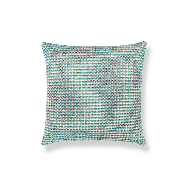 Coussin en coton réversible, Aquamarine, Carré 22 po