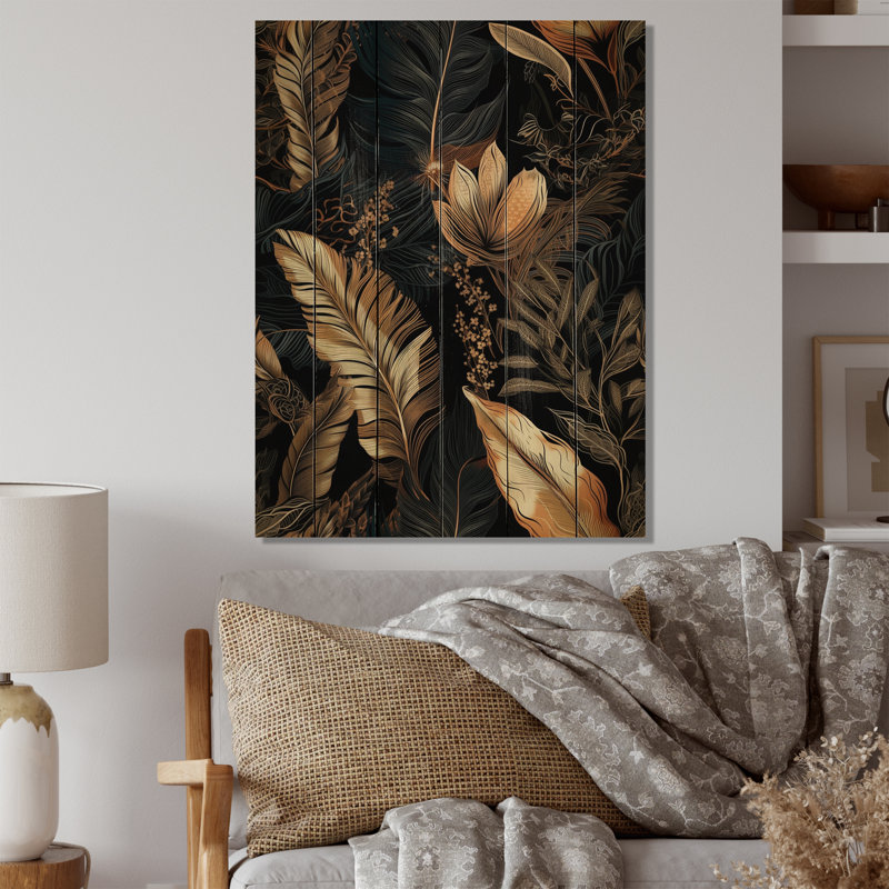 «Terrin Gold Leaf Serenade II» sur bois, H 32 po x l 24 po x P 0,78 po