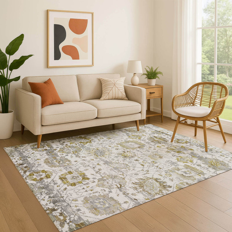Premium Machine Washable Lubbers AMF1732 Global Rug, Rectangle 8' x 10'