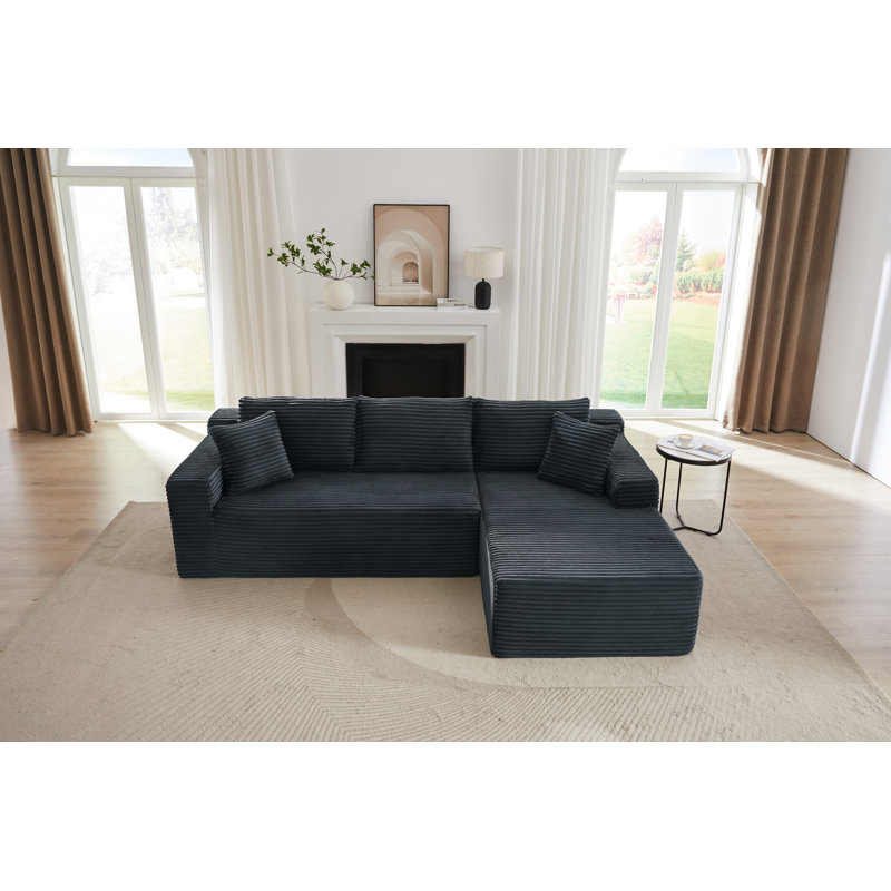 Canapé modulaire en L avec siège profond, sans assemblage requis, canapé modulaire pour salon, chambre à coucher, appartement, faisant face à la droite