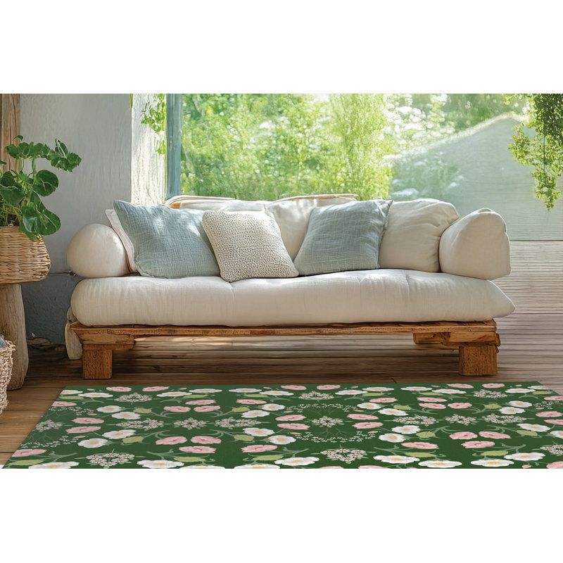 Tapis d'extérieur May Flowers, Rectangle 4pi x 6 pi