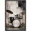 «Classic Drum Set Music Studio Artwork», reproduction d'art sur toile encadrée-130550255-130550256