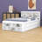Full Bed With Bookcase Headboard – Under-Bed Storage Drawers & Bed End Storage Case Included-807336670