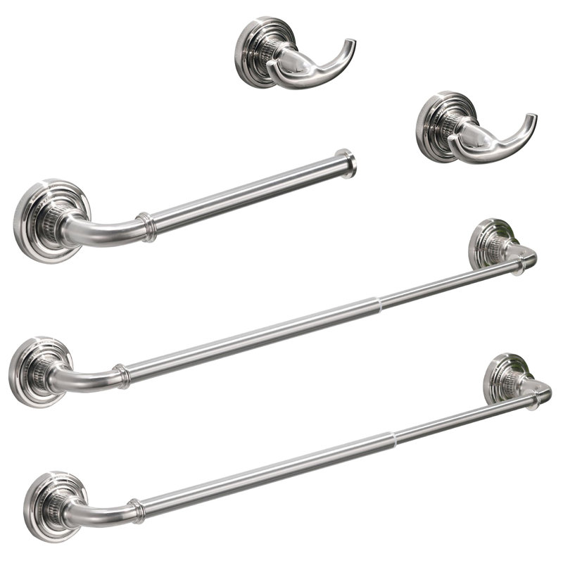 Ensemble de quincaillerie de salle de bain 4 pièces noir, Nickel brossé