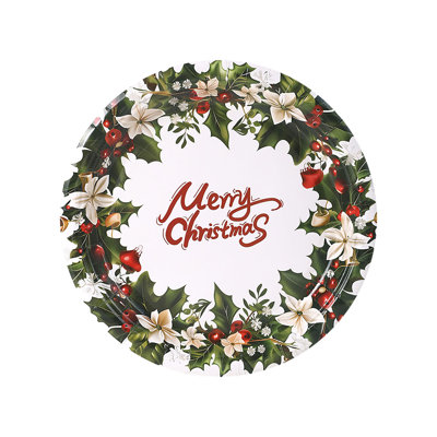 Christmas Decorations 30pcs Christmas Theme Party Tableware Set Disposable Decorative  Paper Tableware